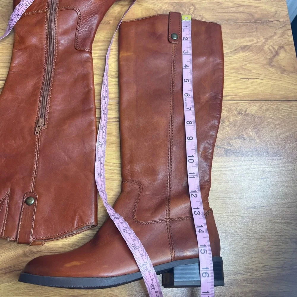 INC International Concepts Fawne Riding Knee High Boot Sz 5.5‎ Cognac Brown NEW